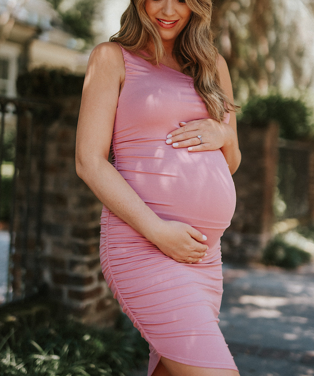 The One-Shoulder Bodycon Dress (Mauve)  Bump City