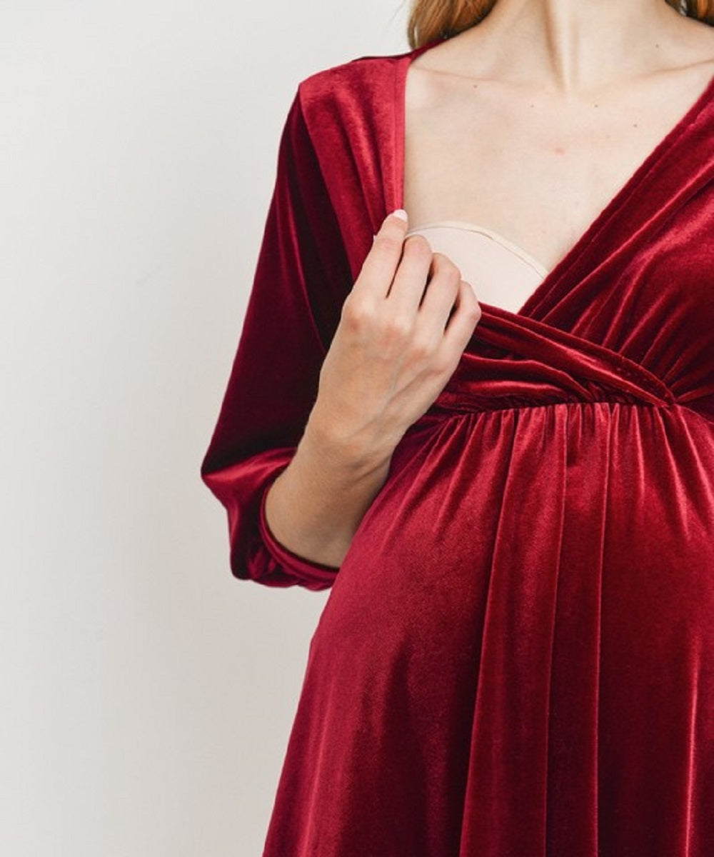 velvet pregnancy dress Gold Maternity Dress: Photo Shoot, Baby Shower Details Elevate your maternity wardrobe with this luxurious velvet button Fabulous Blue Long Sleeve Velvet