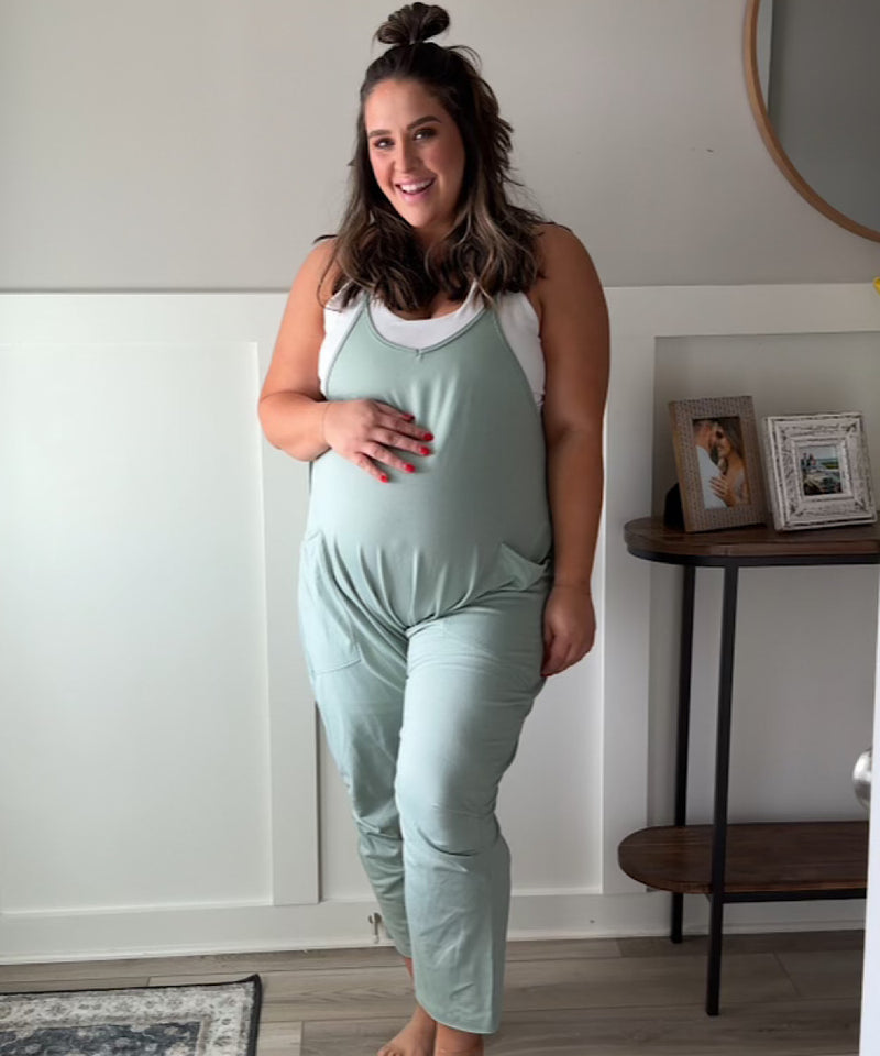 The Daily Mama Jumpsuit (Sage)