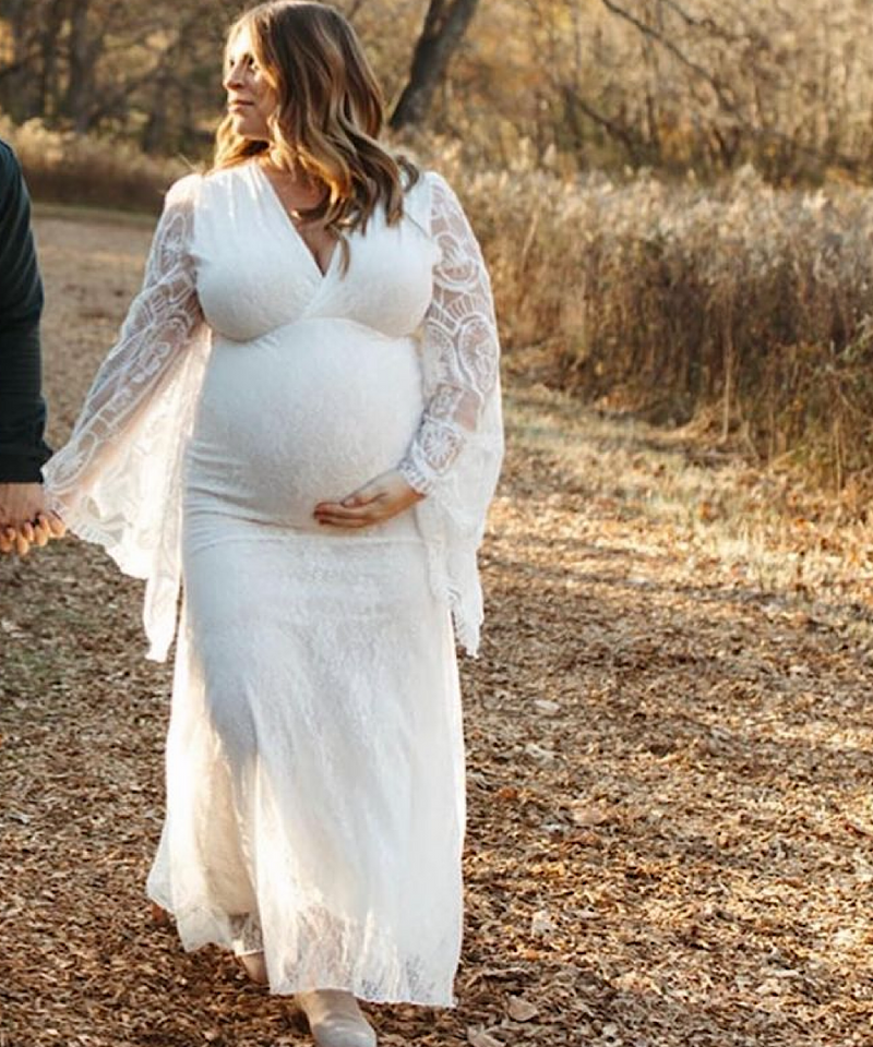 The Georgia Boho Sleeve Lace Maternity Gown Bump City The Georgia Boho Sleeve Lace Maternity Gown Bump City