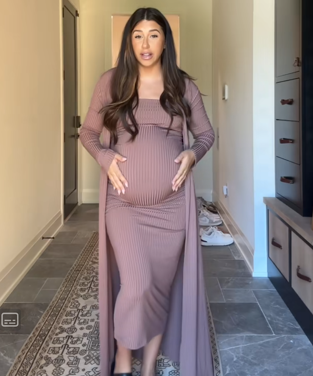 maternity bodycon dress The & Duster Set (Baby Blue) – Bump City Standard Seasons Undeniable Elegance: Men's Black Color:White/Lilac halter corset dress