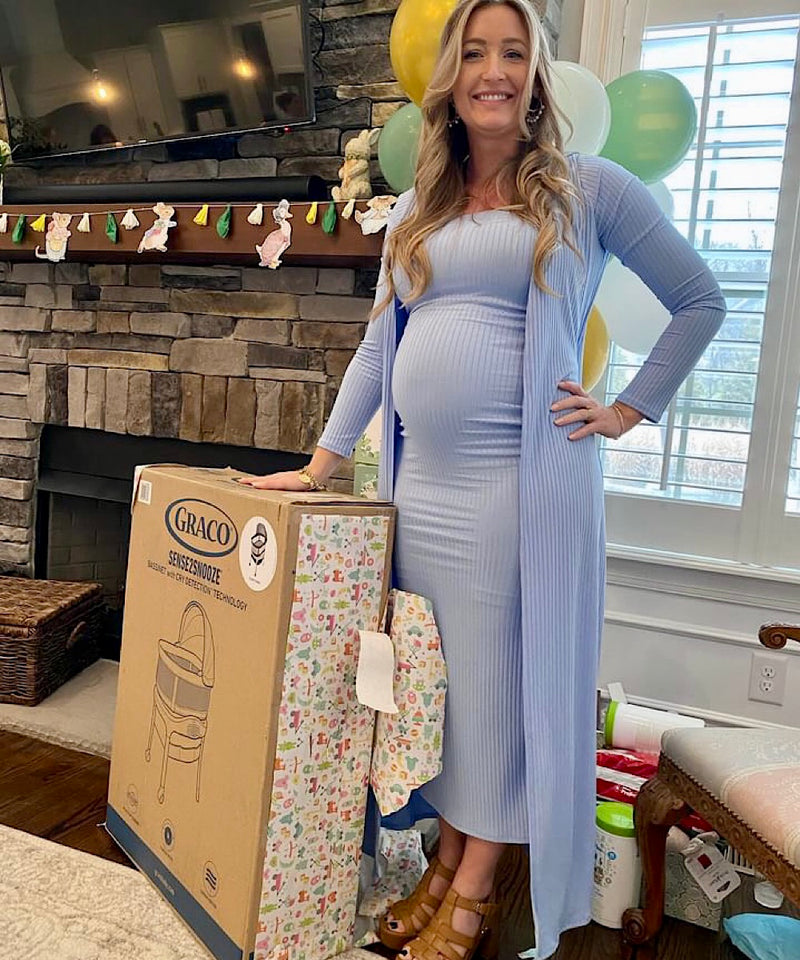 The Bodycon Dress & Duster Set (Baby Blue) Bump City The Bodycon Dress & Duster Set (Baby Blue) Bump City