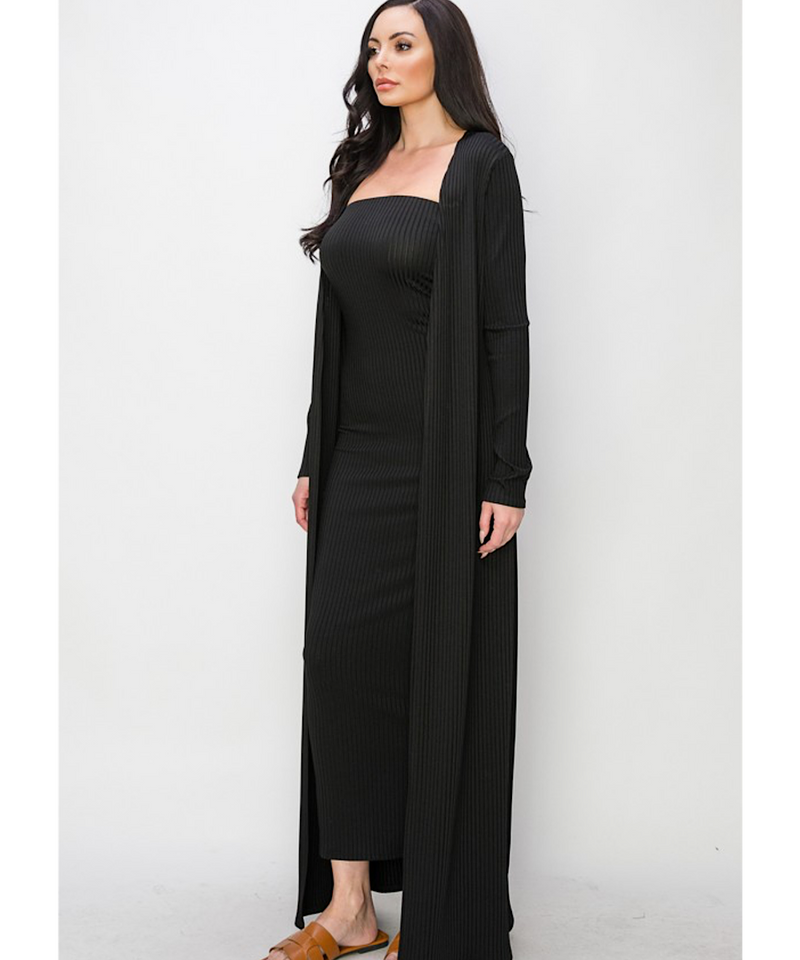 The Bodycon Dress & Duster Set (Black) Bump City The Bodycon Dress & Duster Set (Black) Bump City