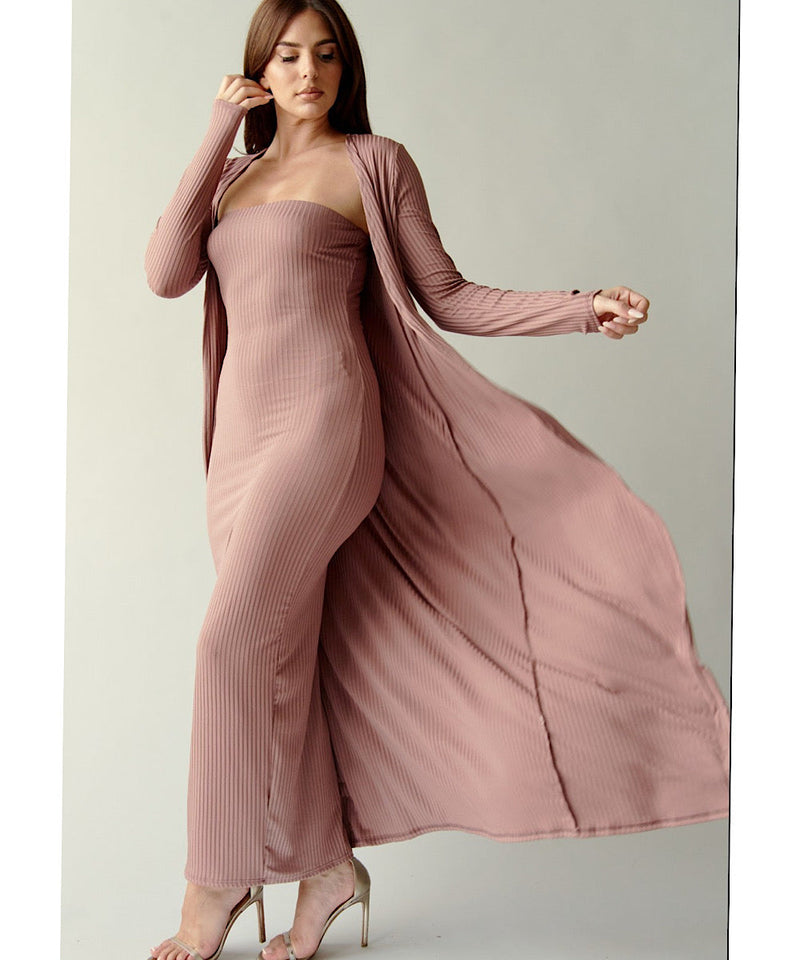 bodycon dress with duster The Bodycon Dress & Duster Set (Baby Blue) Bump City