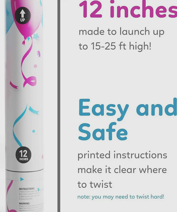 Gender Reveal Powder Cannon with Holi Powder (Blue-12 inches)