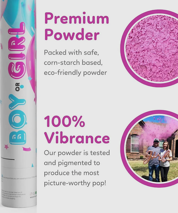 Giant Gender Reveal Cannons (Powder- Pink 24 inch)