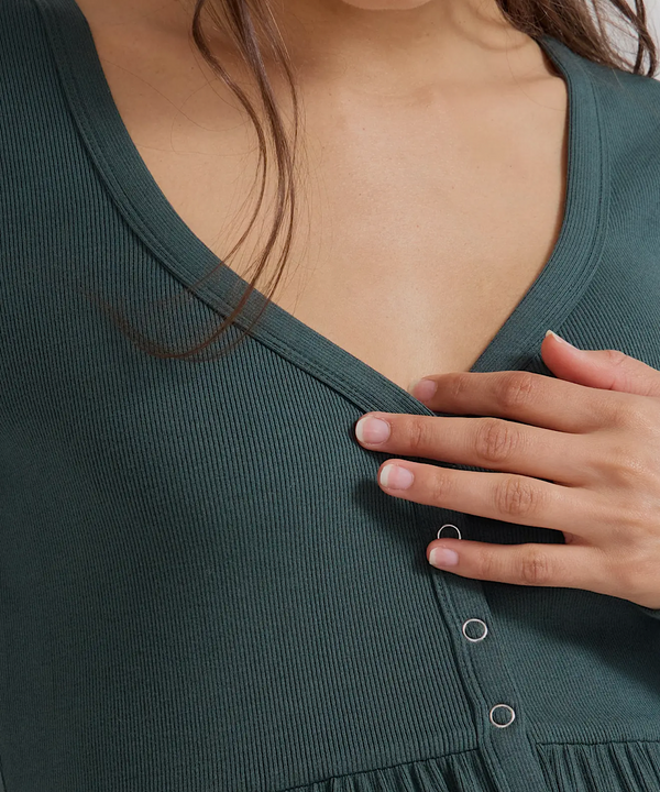HATCH: The Softest Rib Nursing Dress (Pine)