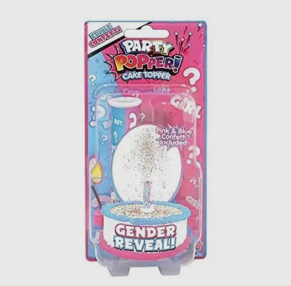 Gender Reveal - Party Popper Cake Topper