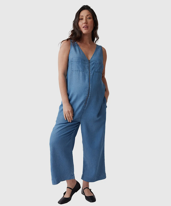 The Zip Front Chambray Jumpsuit