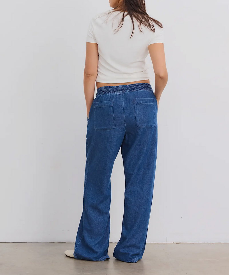 HATCH: The Drapey Denim Wide Leg Maternity Pant
