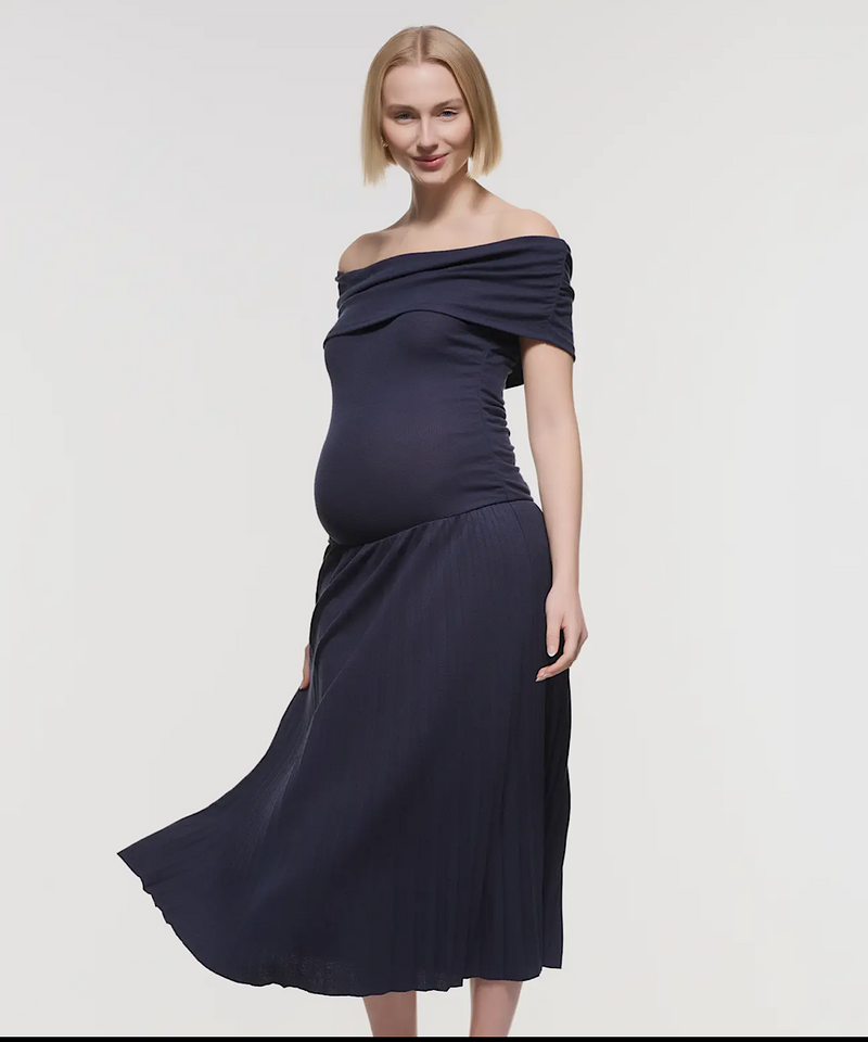 The Ellie Drop-Waist Dress (Navy) – Bump City