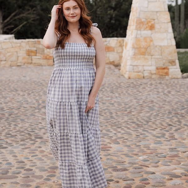 The Lexi Gingham Maternity/Nursing Maxi Dress – Bump City