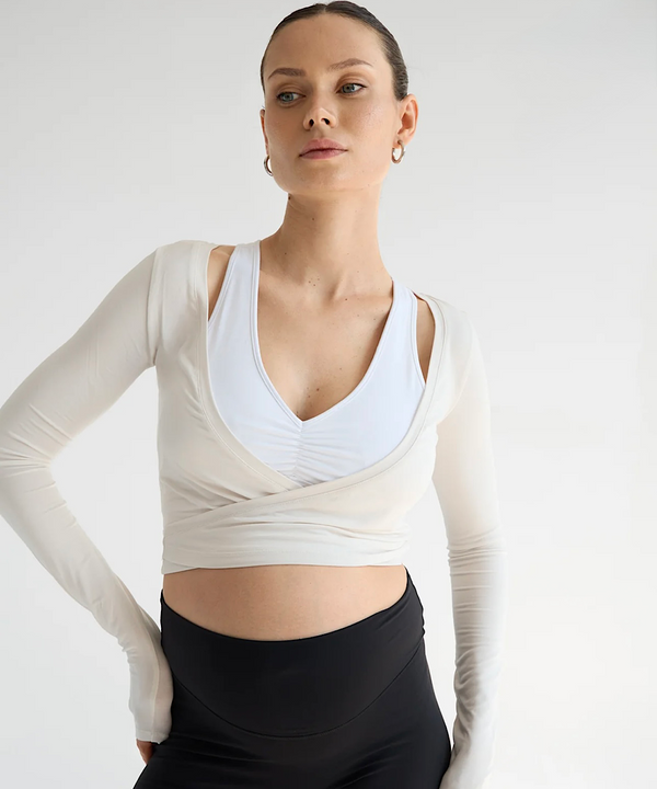 The Ballet Wrap Top (Crème)