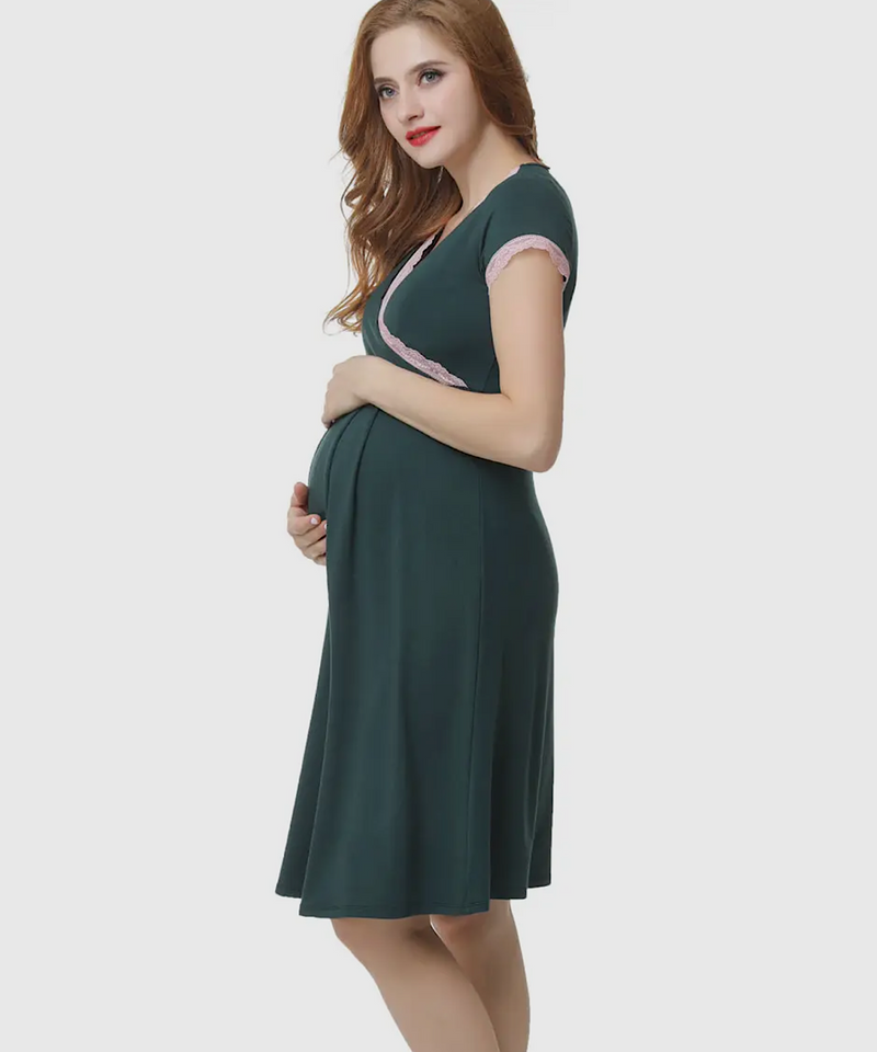 The Jenny Nursing Nightgown (Forest Green)