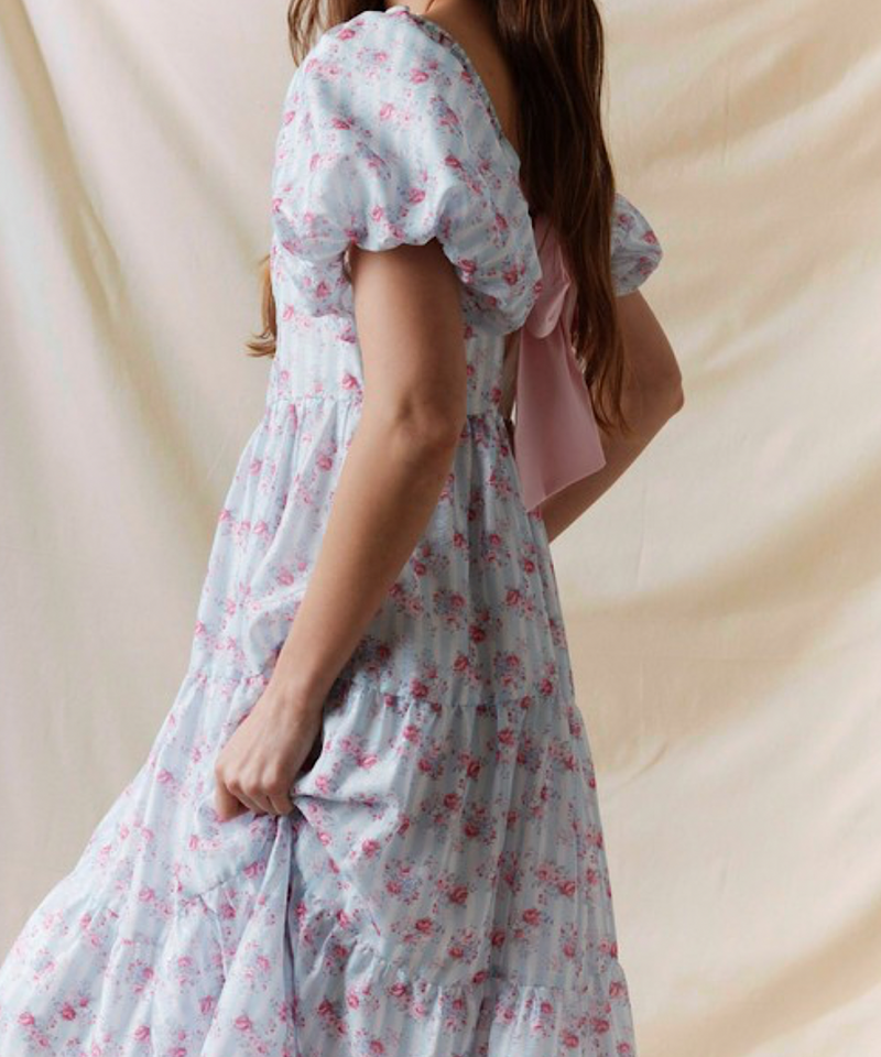 The Teddy Tie Dress (Pink/Blue)