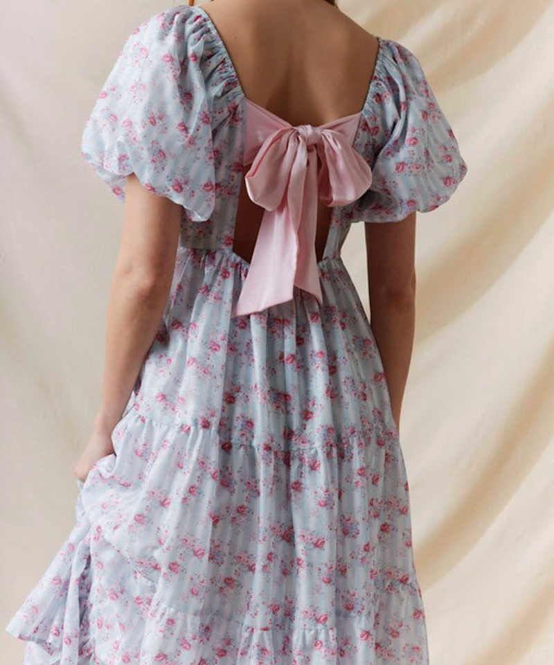 The Teddy Tie Dress (Green/Pink)