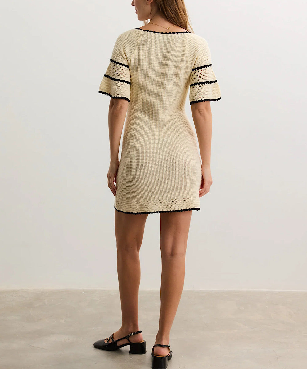 HATCH: The Elodie Crochet Dress (Vanilla/Black) – Bump City