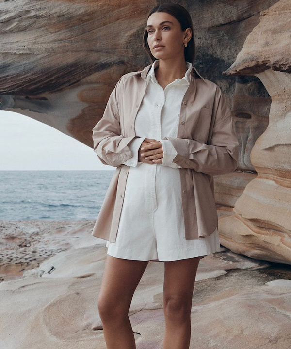The Cotton Poplin Shirt (Light Mocha)