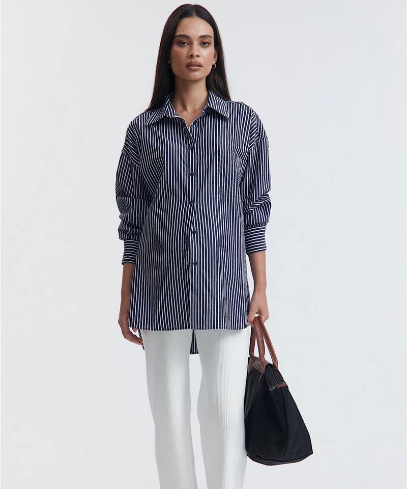 The Journal Shirt (Navy Stripe)