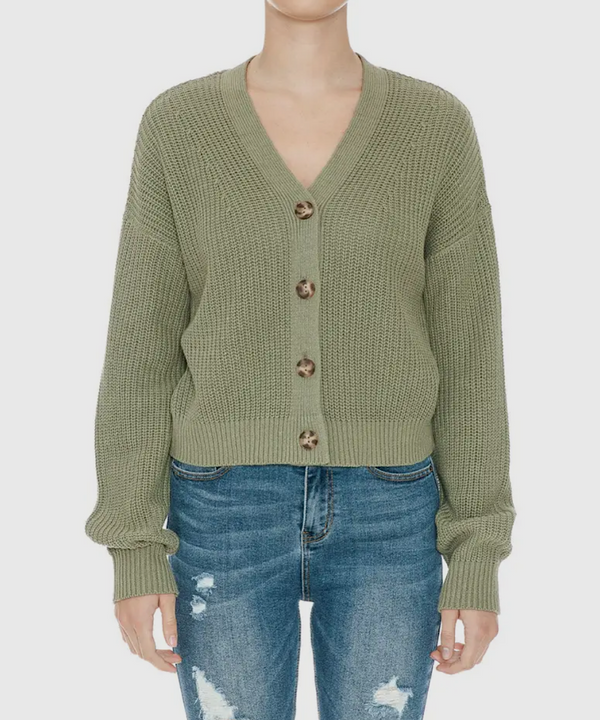 The Lulu Crop Cardigan (Green)