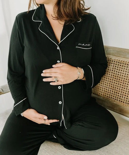 Long Sleeve Bamboo Mama Pajamas For Pregnancy + Postpartum