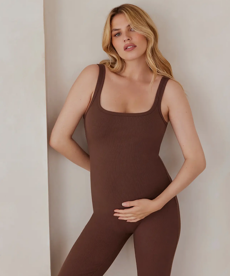 BUMPSUIT: Sculpting Rib Wide Strap Unitard