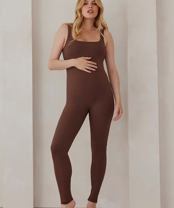 BUMPSUIT: Sculpting Rib Wide Strap Unitard