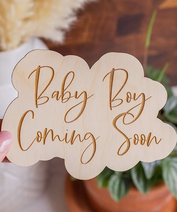 "Baby Boy Coming Soon" Pregnancy Announcement Sign