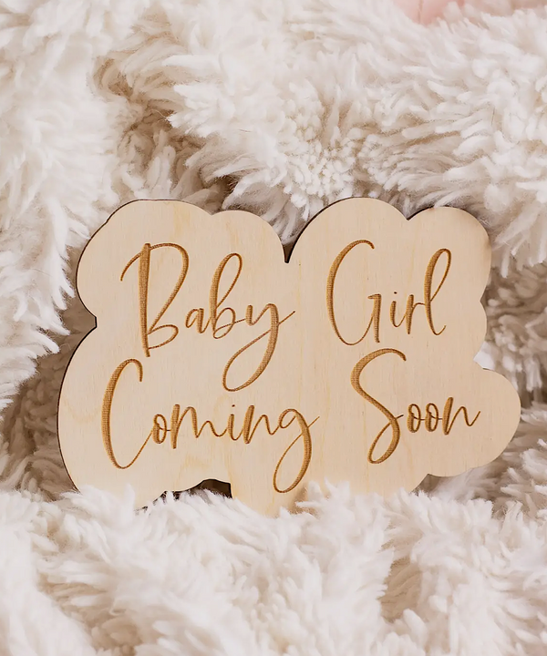 "Baby Girl Coming Soon" Pregnancy Announcement Sign