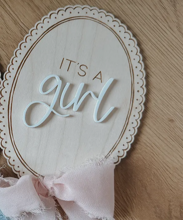 Gender Announcement Sign – A Charming Photo Prop It's A Girl