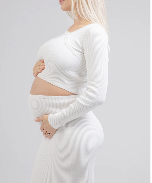 Lo+ Jayne: Luxe Knit Crop Top (Bone)