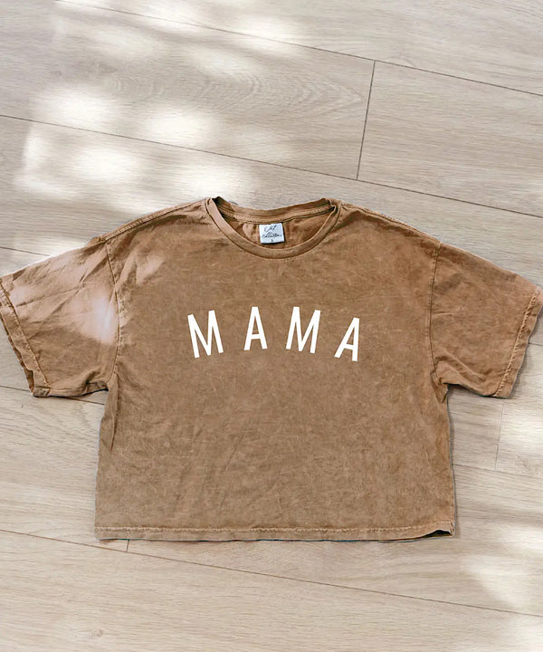 Mama Crop Mineral Wash Tee (2 Colors)