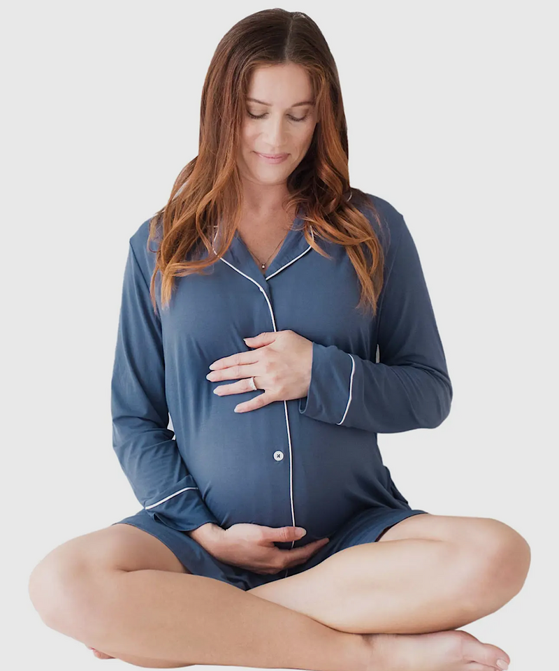 Clea Long Sleeve Maternity & Postpartum Nightgown