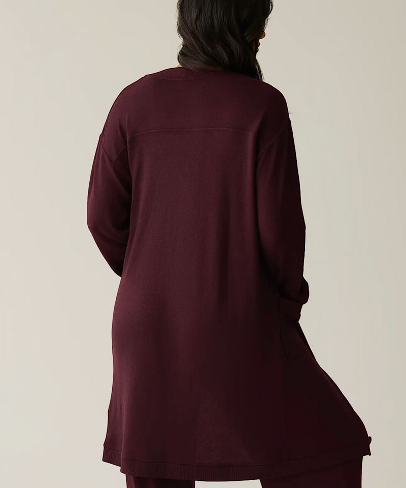 CozyKnit Long Sweater (Deep Burgundy)