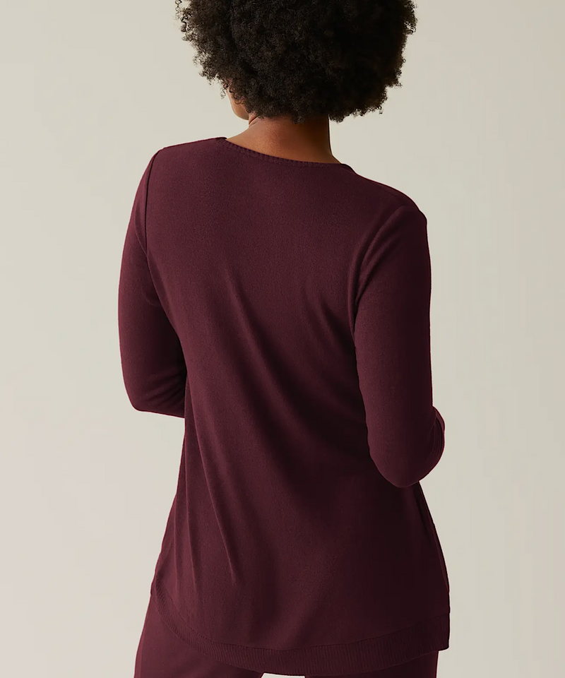 Cozyknit Maternity & Nursing V-Neck Top (Deep Burgundy)