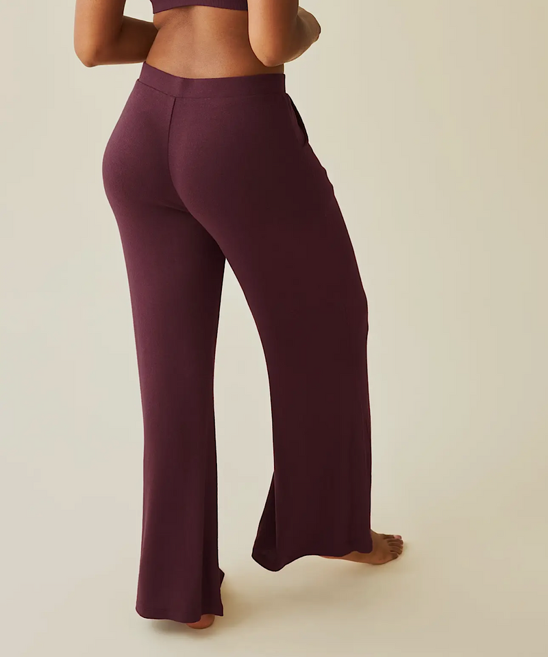 Cozyknit Wide Leg Lounge Pant (Deep Burgundy)