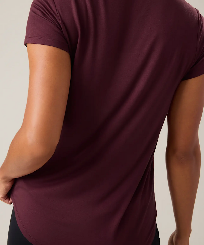 Everyday Maternity & Nursing T-Shirt with Pocket (Deep Burgundy)