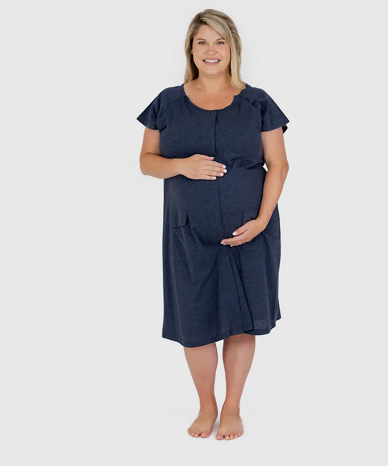 Universal Labor, Delivery & Nursing Gown (Navy Heather)