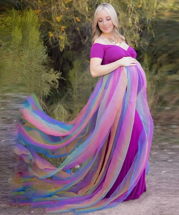 pastel rainbow maternity dress Madison Girls Organza Rainbow Gown
