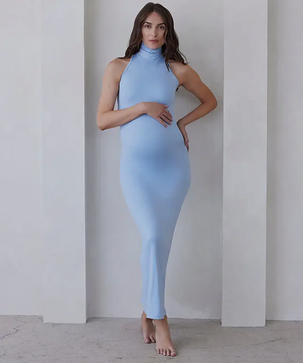 BUMPSUIT: The Serena Maternity Dress (Powder Blue)