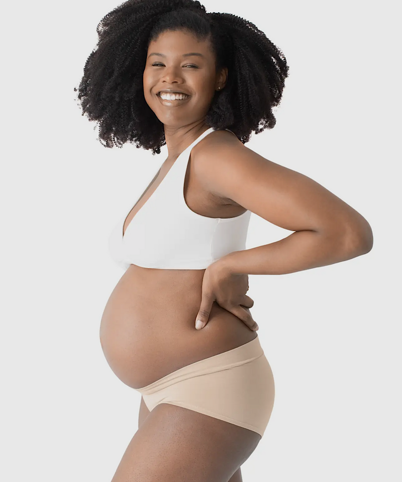 Bamboo Maternity & Postpartum Panties - 2 Pack Black & Beige