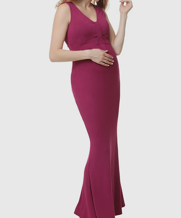 The Edrei Mermaid Maxi Dress (Berry)