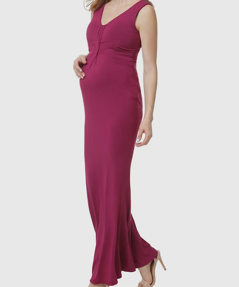 The Edrei Mermaid Maxi Dress (Berry)