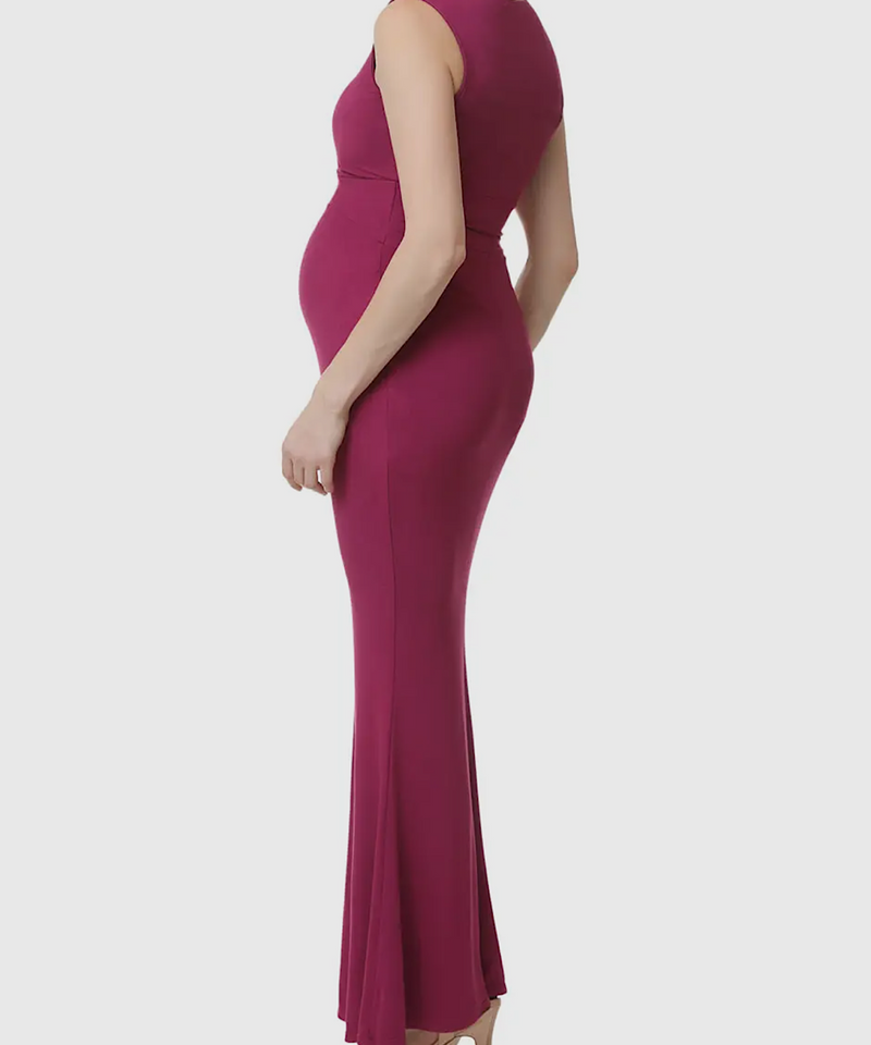 The Edrei Mermaid Maxi Dress (Berry)