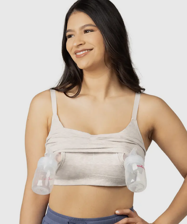 Sublime Bamboo Hands-Free Pumping Lounge & Sleep Bra (Oatmeal)