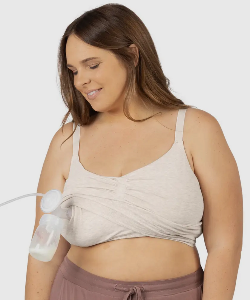 Sublime Bamboo Hands-Free Pumping Lounge & Sleep Bra (Oatmeal)