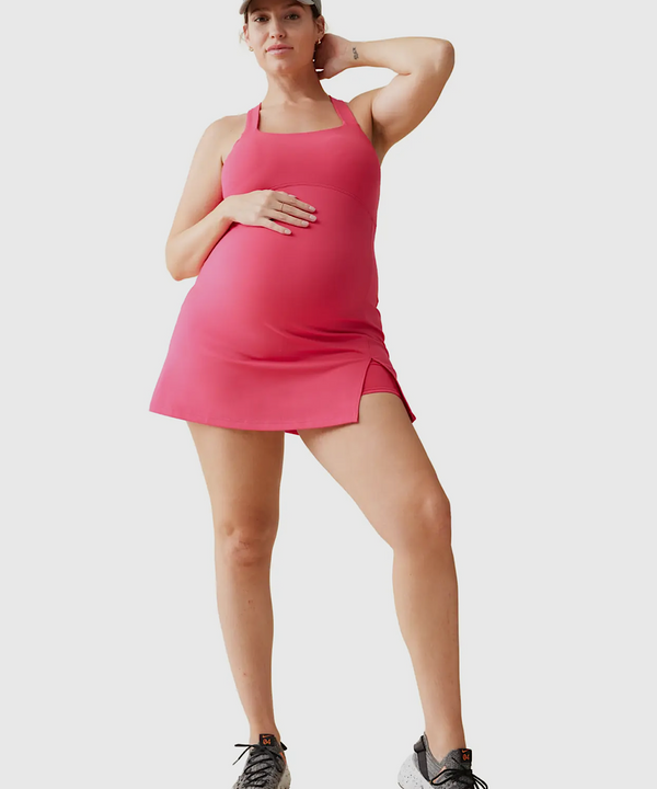 The Square Neck Active Dress (Berry)