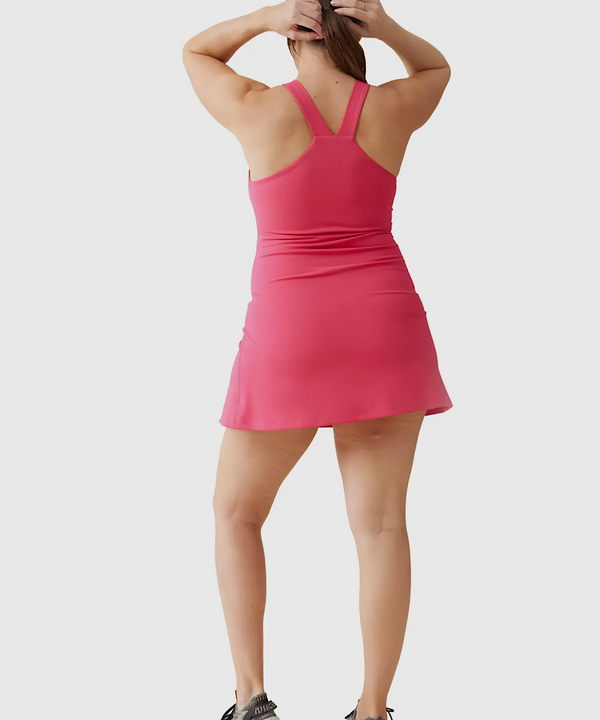 The Square Neck Active Dress (Berry)