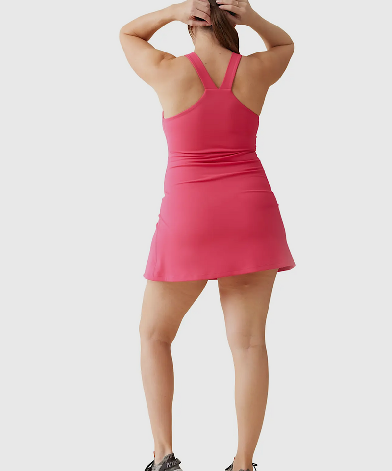 The Square Neck Active Dress (Berry)