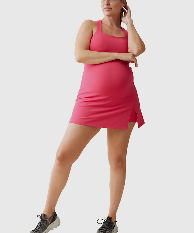 The Square Neck Active Dress (Berry)